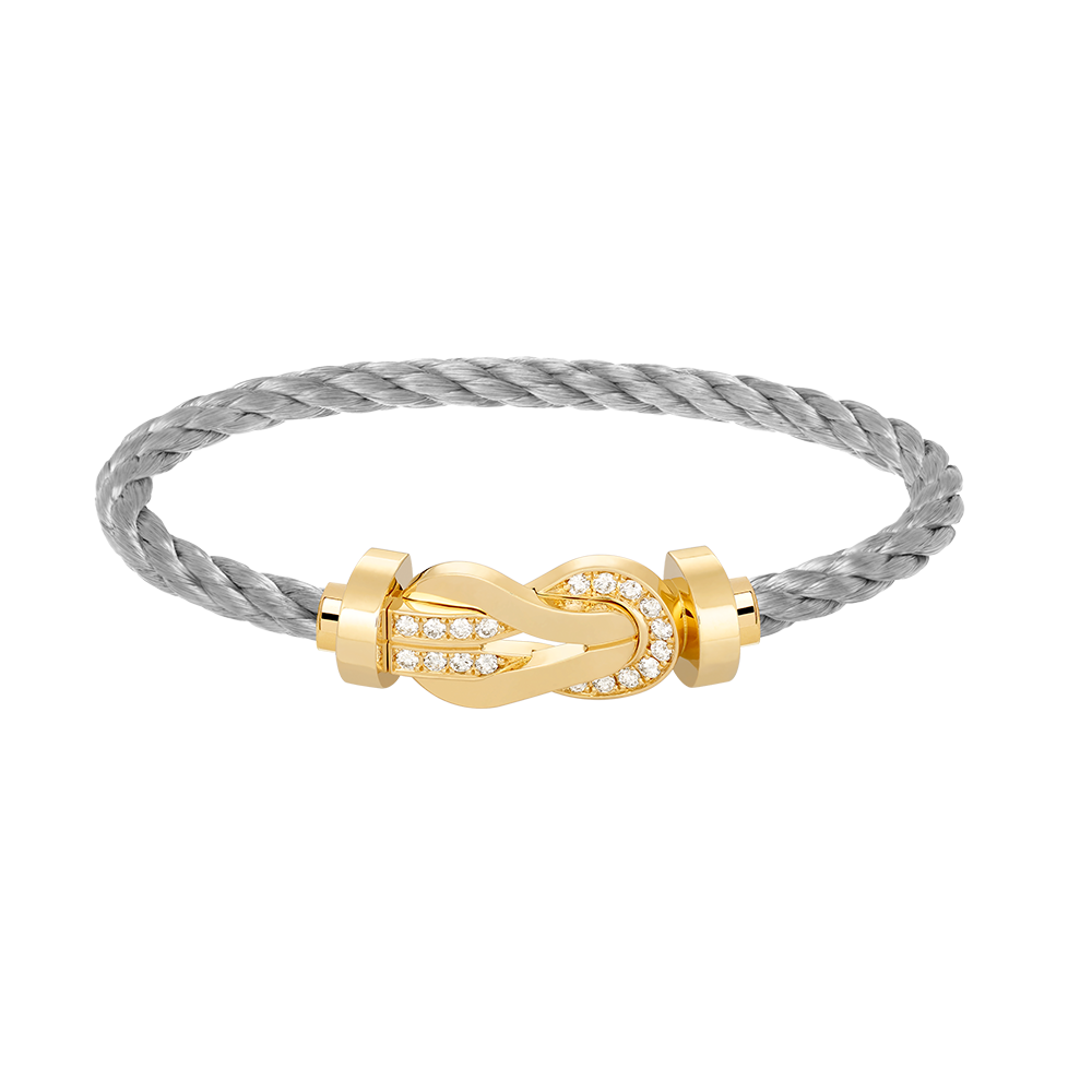 [Marins]CHANCE LARGE 8 FIGURE BUCKLE HALF DIAMOND BRACELET GOLD