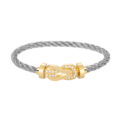 [Marins]CHANCE LARGE 8 FIGURE BUCKLE HALF DIAMOND BRACELET GOLD