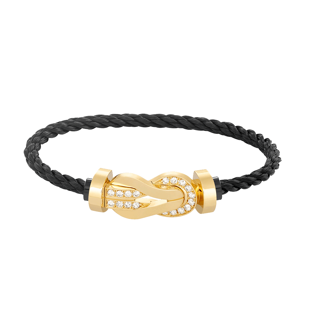 [Marins]CHANCE LARGE 8 FIGURE BUCKLE HALF DIAMOND BRACELET GOLD