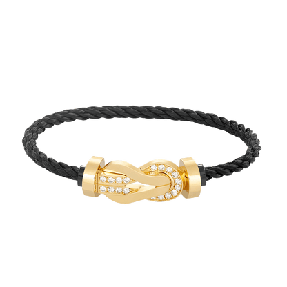 [Marins]CHANCE LARGE 8 FIGURE BUCKLE HALF DIAMOND BRACELET GOLD