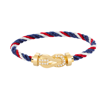 [Marins]CHANCE LARGE 8 FIGURE BUCKLE HALF DIAMOND BRACELET GOLD