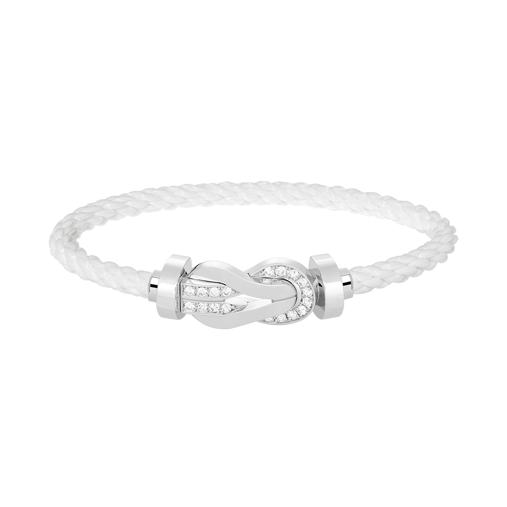 [Marins]CHANCE LARGE 8 FIGURE BUCKLE HALF DIAMOND BRACELET SILVER