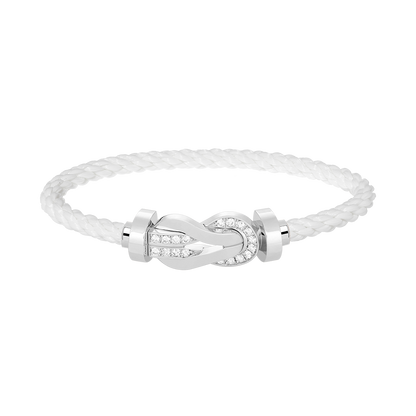 [Marins]CHANCE LARGE 8 FIGURE BUCKLE HALF DIAMOND BRACELET SILVER