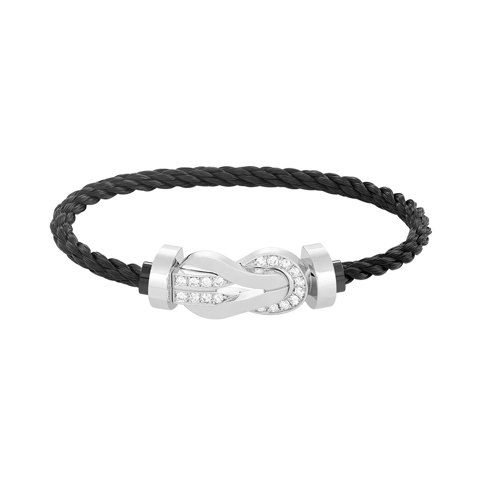 [Marins]CHANCE LARGE 8 FIGURE BUCKLE HALF DIAMOND BRACELET SILVER