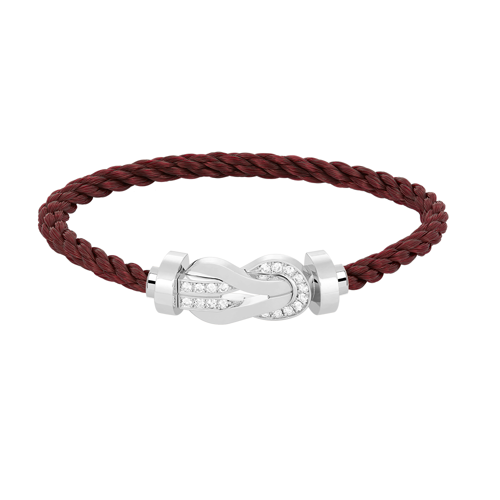 [Marins]CHANCE LARGE 8 FIGURE BUCKLE HALF DIAMOND BRACELET SILVER