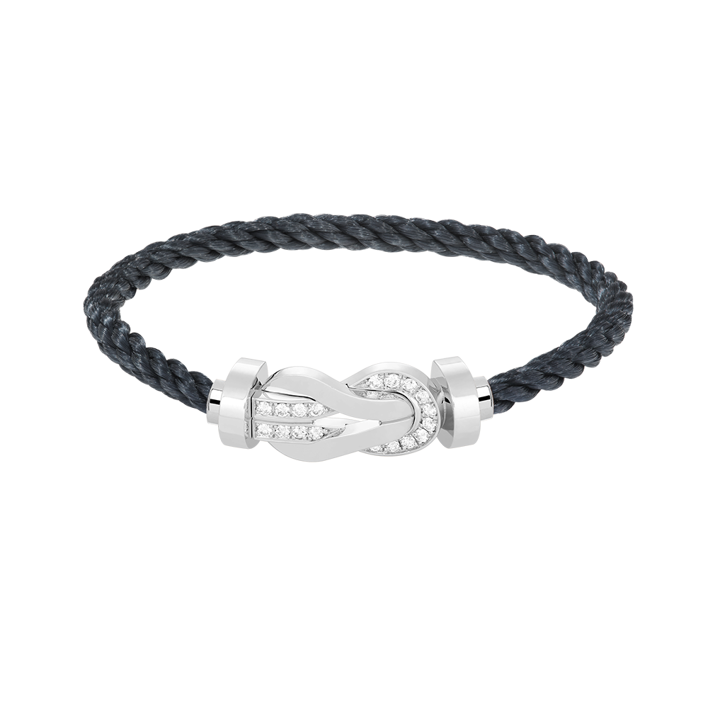 [Marins]CHANCE LARGE 8 FIGURE BUCKLE HALF DIAMOND BRACELET SILVER