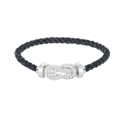 [Marins]CHANCE LARGE 8 FIGURE BUCKLE HALF DIAMOND BRACELET SILVER