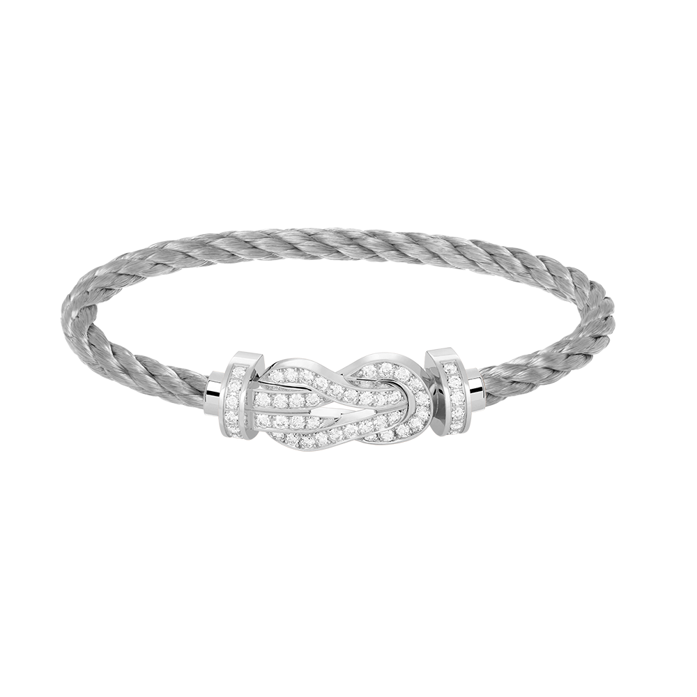 [Marins]CHANCE LARGE 8 FIGURE BUCKLE FULL DIAMOND BRACELET SILVER
