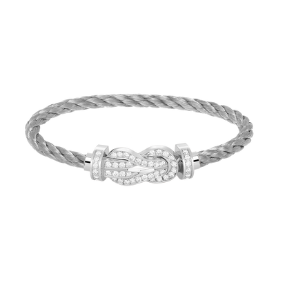 [Marins]CHANCE LARGE 8 FIGURE BUCKLE FULL DIAMOND BRACELET SILVER