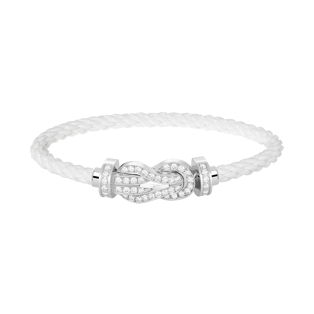 [Marins]CHANCE LARGE 8 FIGURE BUCKLE FULL DIAMOND BRACELET SILVER