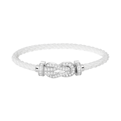 [Marins]CHANCE LARGE 8 FIGURE BUCKLE FULL DIAMOND BRACELET SILVER