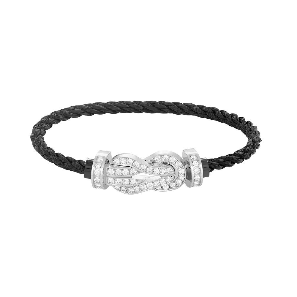 [Marins]CHANCE LARGE 8 FIGURE BUCKLE FULL DIAMOND BRACELET SILVER