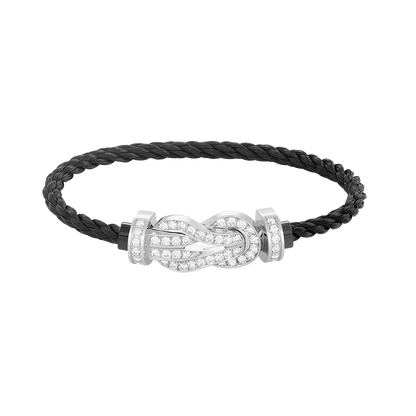 [Marins]CHANCE LARGE 8 FIGURE BUCKLE FULL DIAMOND BRACELET SILVER