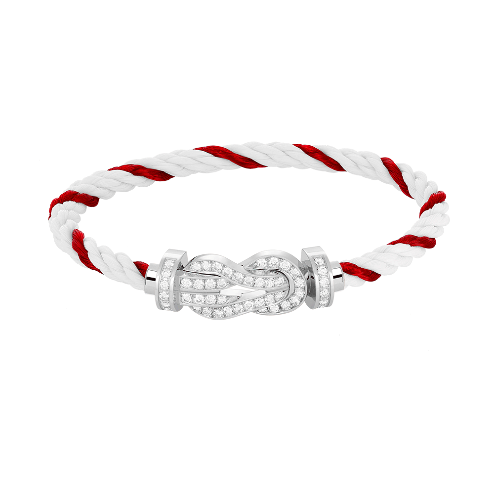 [Marins]CHANCE LARGE 8 FIGURE BUCKLE FULL DIAMOND BRACELET SILVER