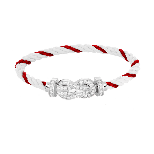 [Marins]CHANCE LARGE 8 FIGURE BUCKLE FULL DIAMOND BRACELET SILVER