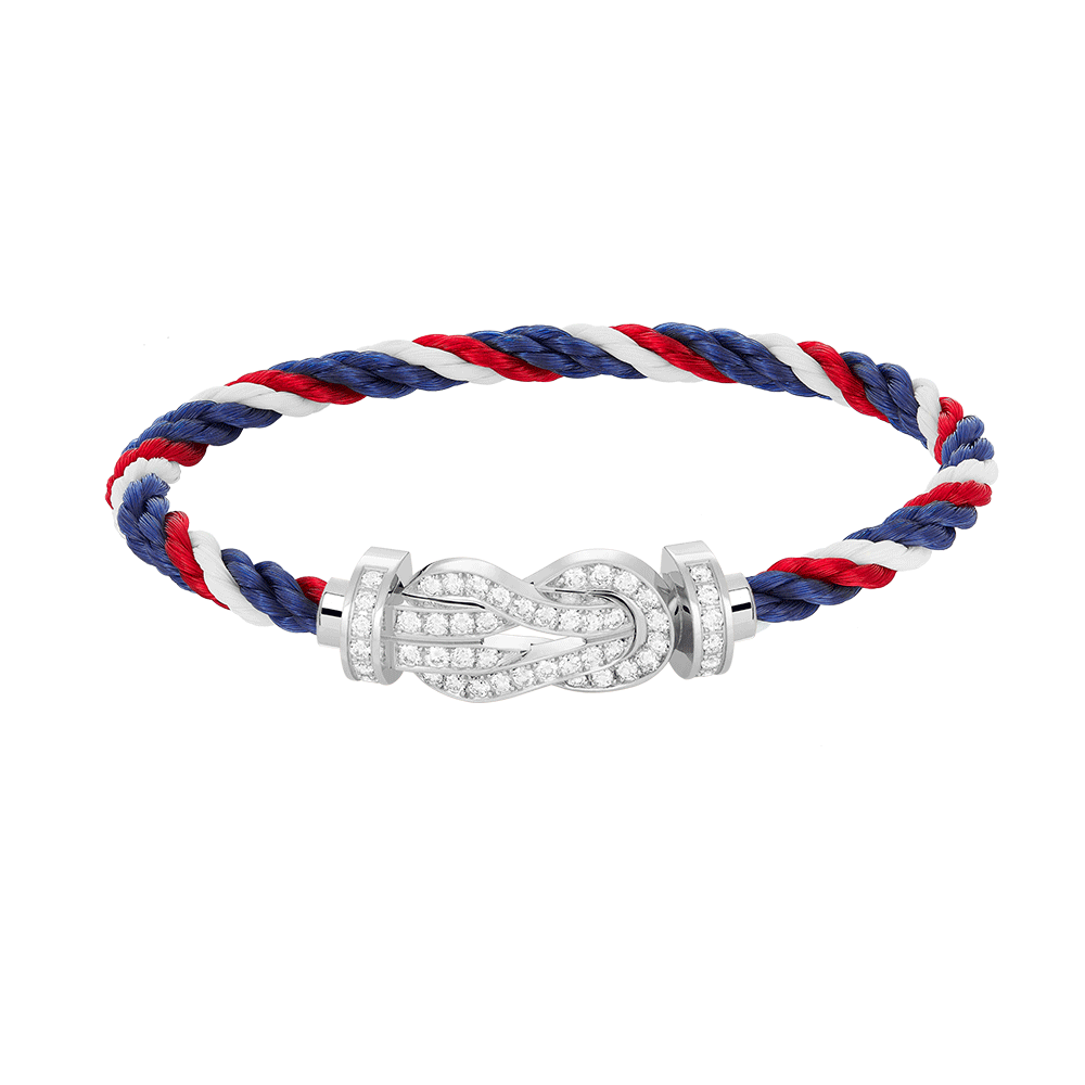 [Marins]CHANCE LARGE 8 FIGURE BUCKLE FULL DIAMOND BRACELET SILVER