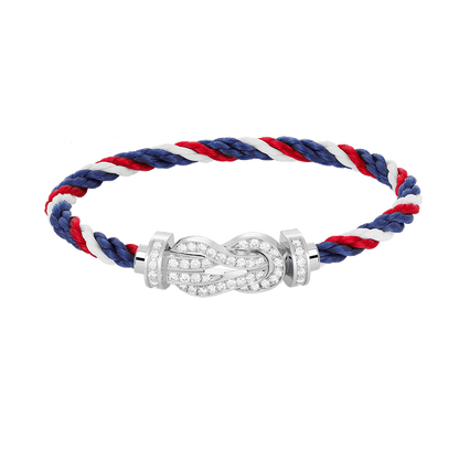 [Marins]CHANCE LARGE 8 FIGURE BUCKLE FULL DIAMOND BRACELET SILVER