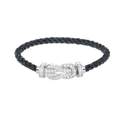[Marins]CHANCE LARGE 8 FIGURE BUCKLE FULL DIAMOND BRACELET SILVER