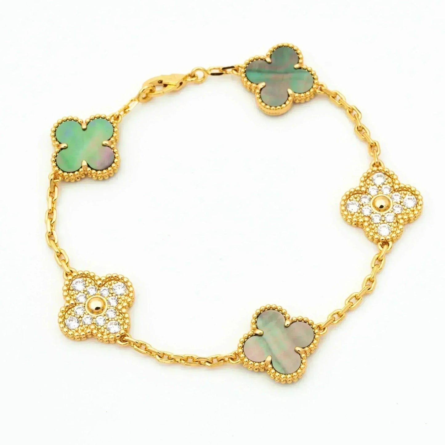 [Marins] CLOVER 5 MOTIF GRAY MOP BRACELET COLLECTION