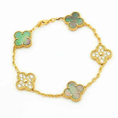 [Marins] CLOVER 5 MOTIF GRAY MOP BRACELET COLLECTION