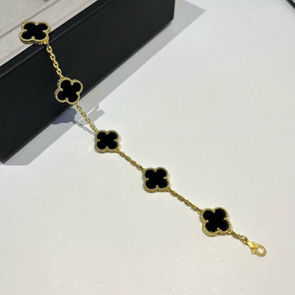 [Marins] CLOVER 5 MOTIF ONYXS BRACELET COLLECTION