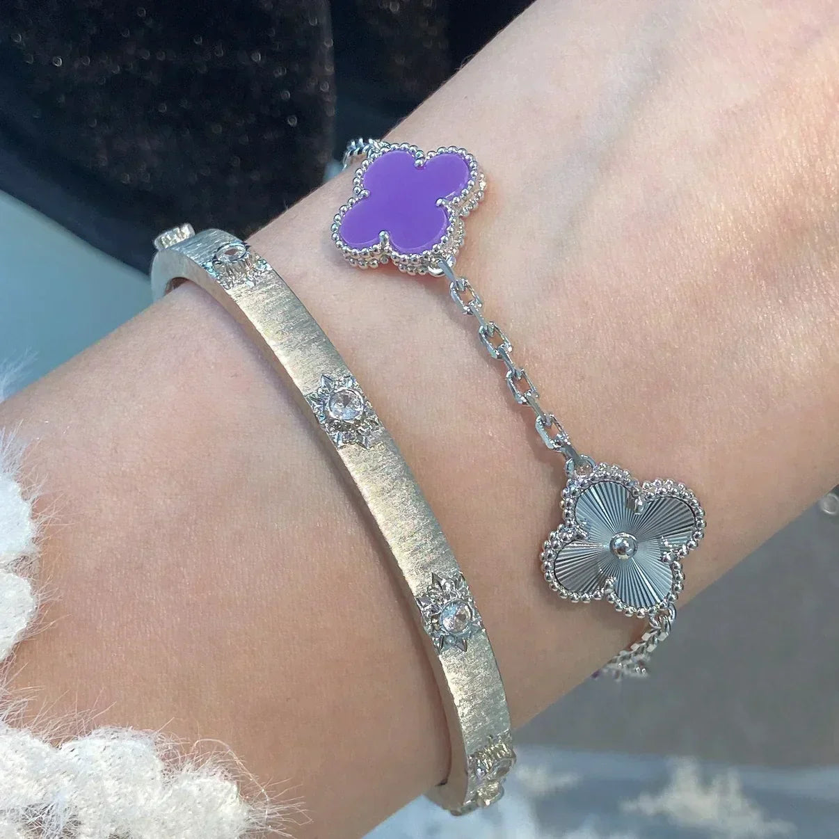 [Marins] CLOVER 5 MOTIF VIOLET BRACELET COLLECTION