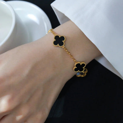 [Marins] CLOVER 5 MOTIF ONYXS BRACELET COLLECTION