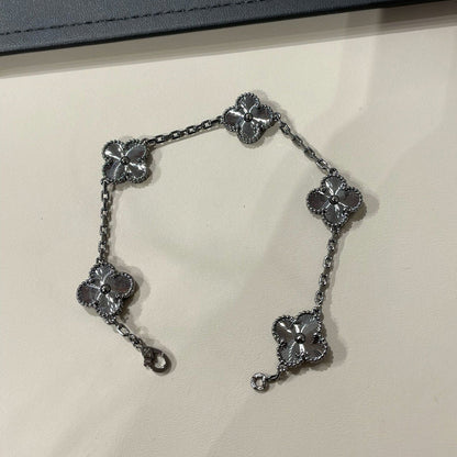 [Marins]CLOVER 5 MOTIF BLACK BRACELET