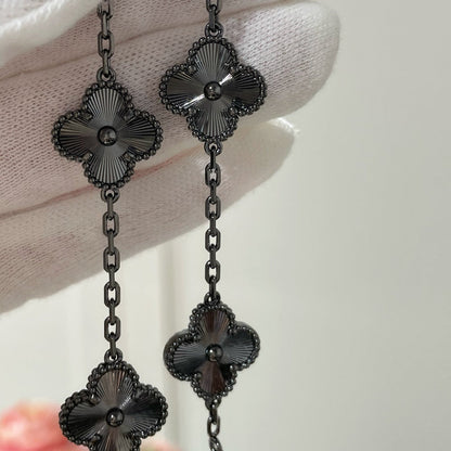 [Marins]CLOVER 5 MOTIF BLACK BRACELET