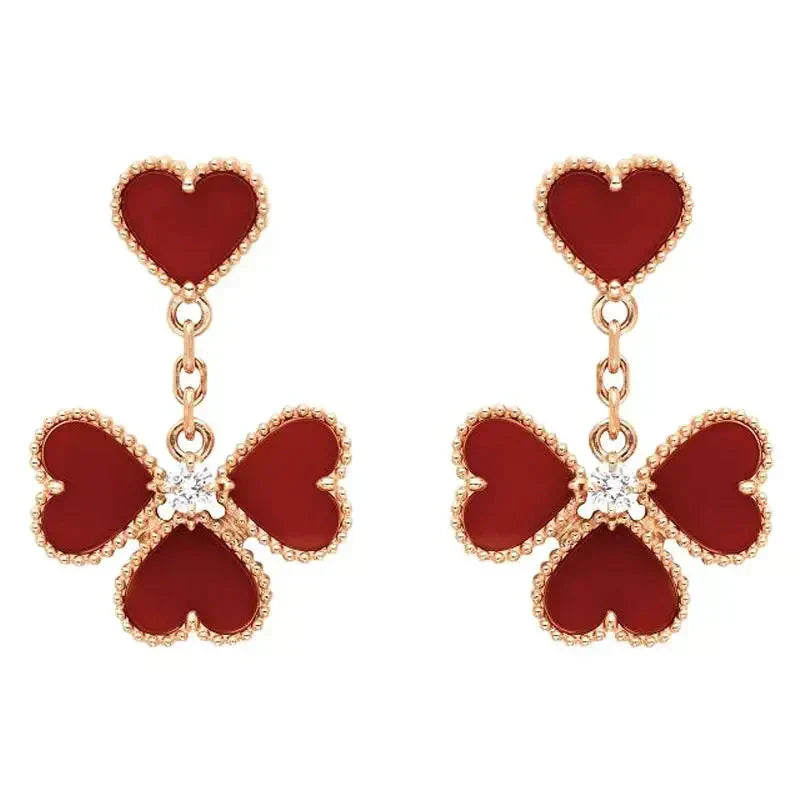 [Marins]SWEET CLOVER CARNELIAN EARRINGS
