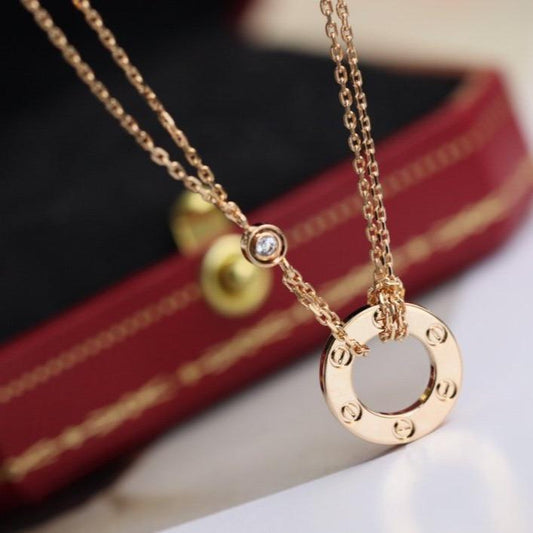 [Marins]LOVE NECKLACE ADJUSTABLE マリンズ ゴールド 2 ダイヤモンド