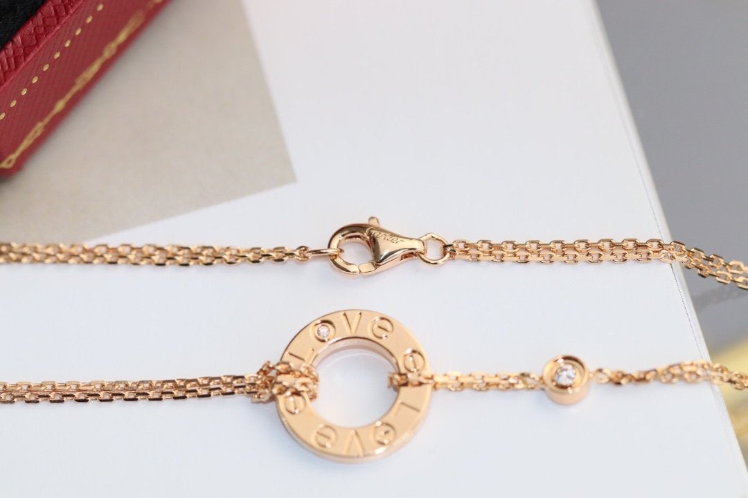 [Marins]LOVE NECKLACE ADJUSTABLE Marins GOLD 2 DIAMOND