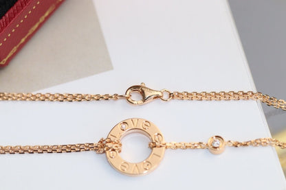 [Marins]LOVE NECKLACE ADJUSTABLE Marins GOLD 2 DIAMOND