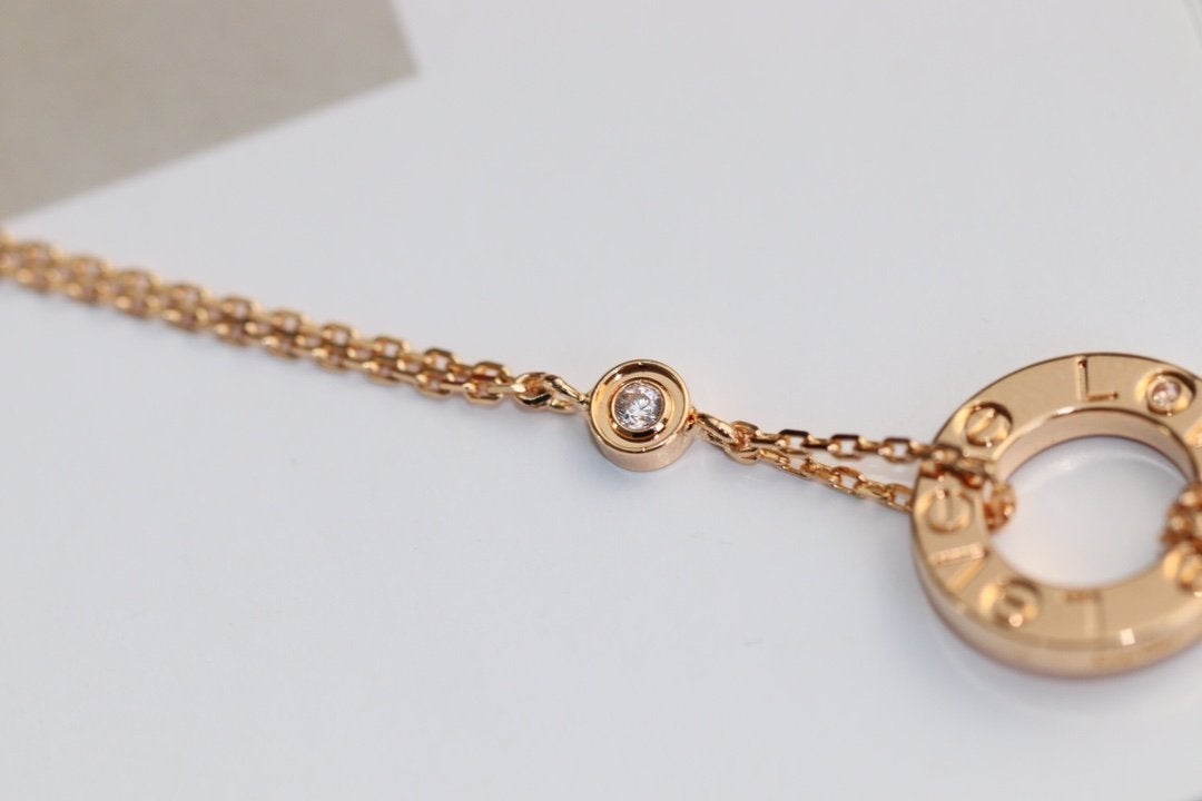 [Marins]LOVE NECKLACE ADJUSTABLE Marins GOLD 2 DIAMOND