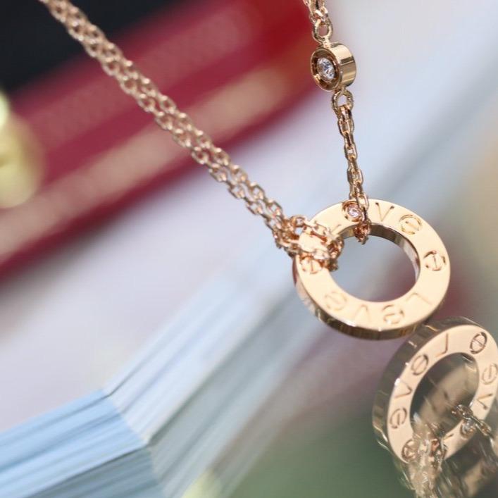 [Marins]LOVE NECKLACE ADJUSTABLE Marins GOLD 2 DIAMOND