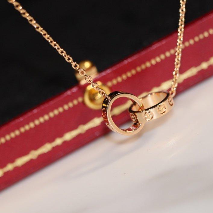 [Marin-Jewelry]LOVE NECKLACE PINK GOLD AND SILVER