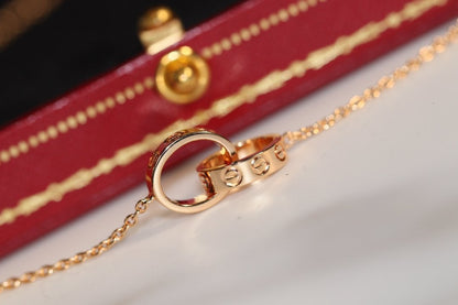 [Marins]LOVE NECKLACE PINK GOLD AND SILVER