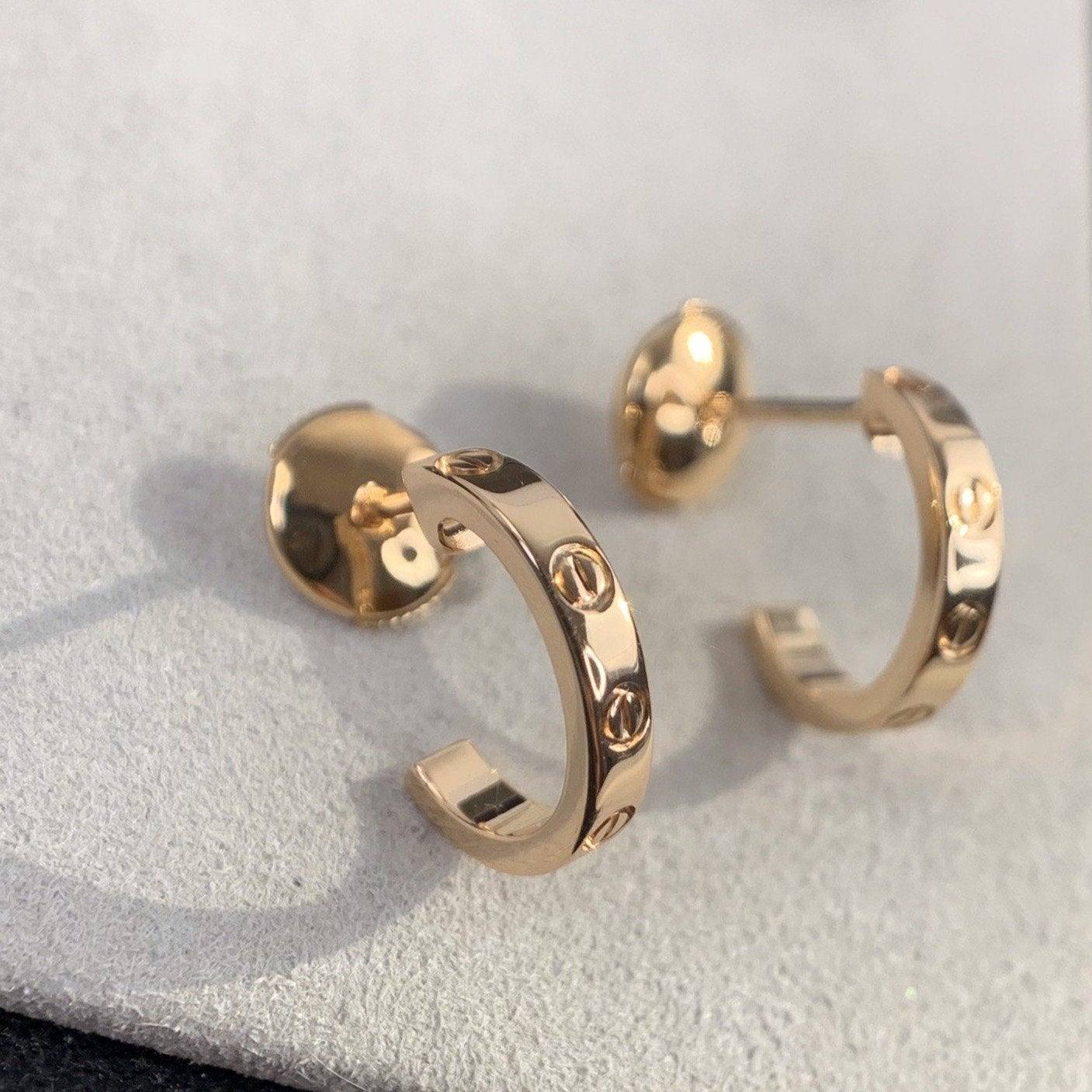 [Marins]LOVE EARRINGS 2.65MM PINK GOLD