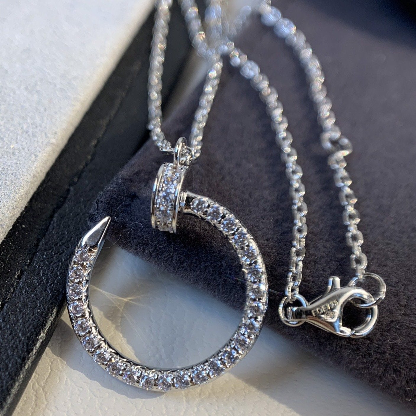 [Marin-Jewelry]JUSTE NECKLACE SILVER DIAMONDS