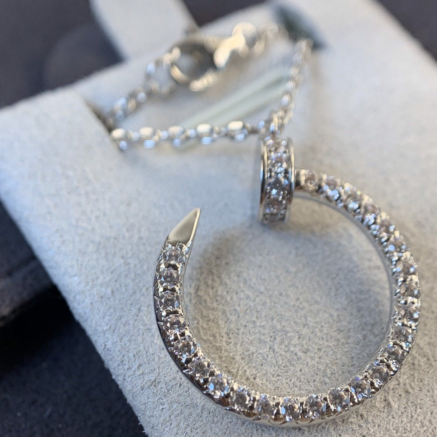 [Marins]JUSTE NECKLACE SILVER DIAMONDS