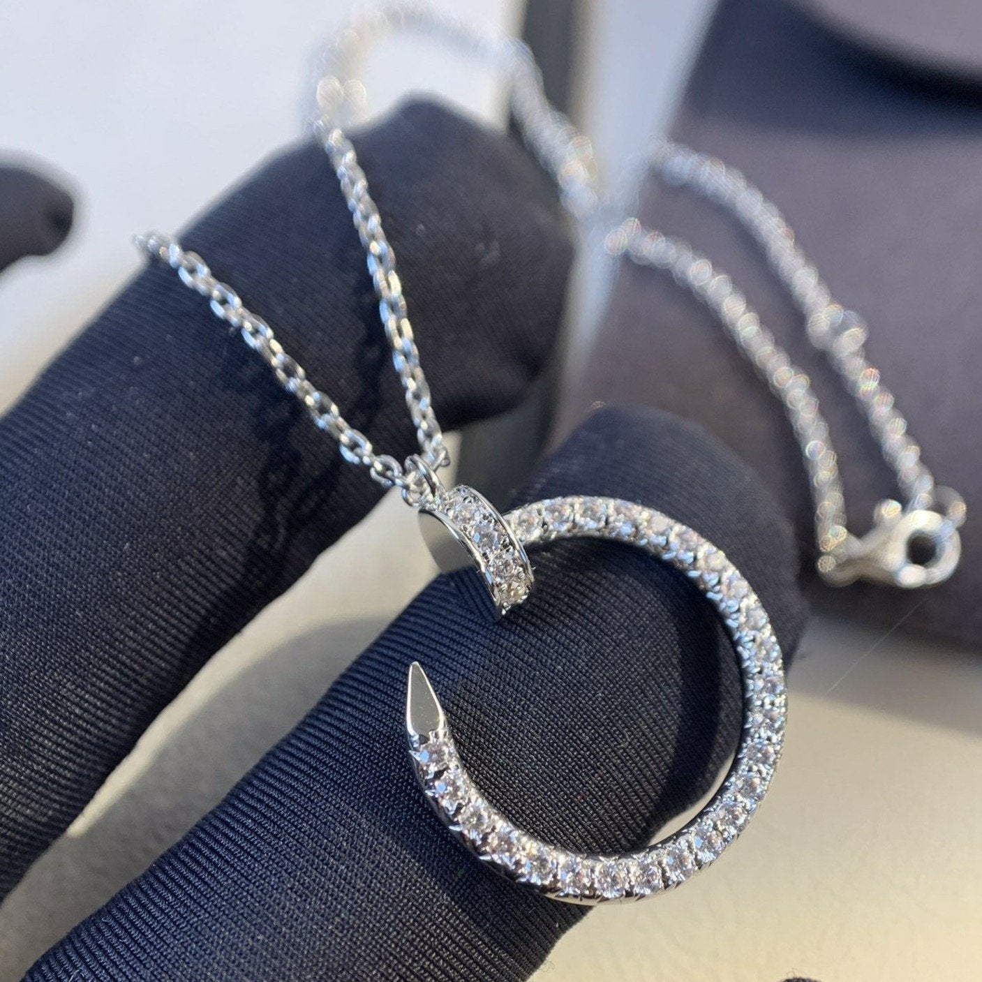 [Marins]JUSTE NECKLACE SILVER DIAMONDS