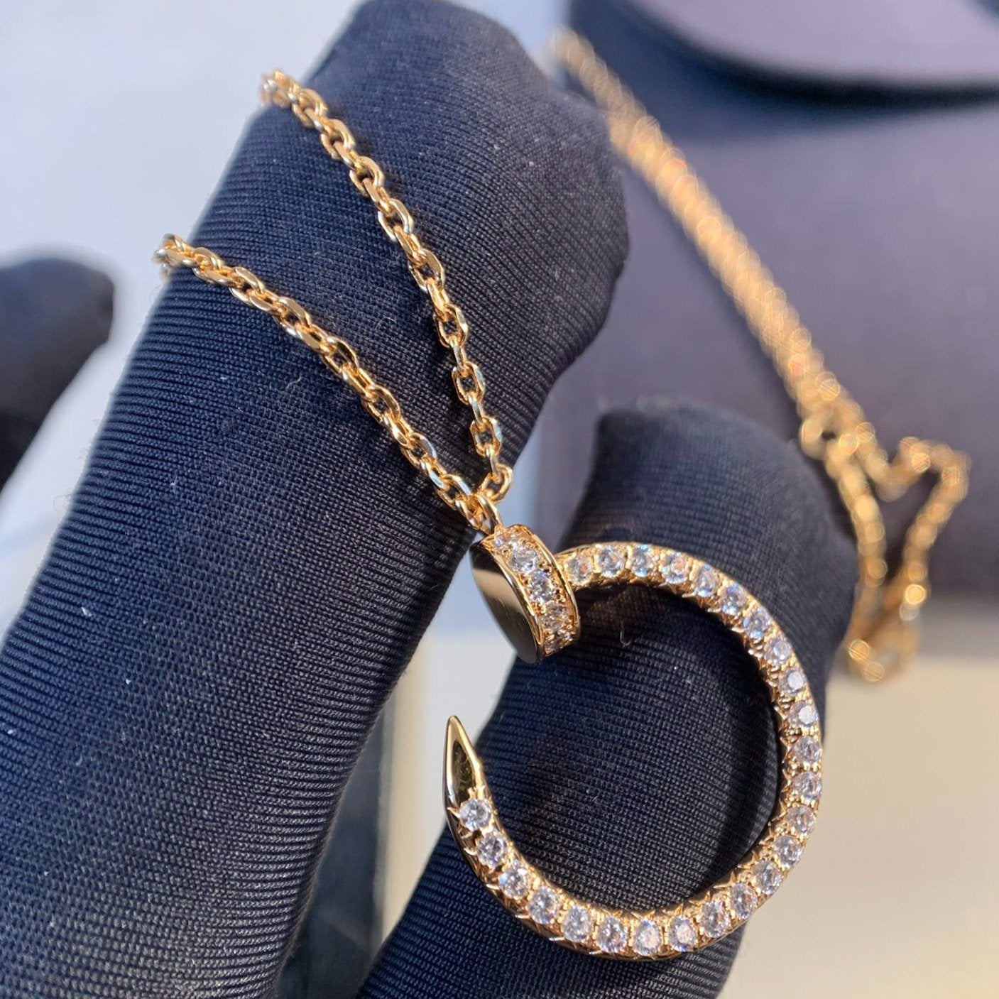 [Marins]JUSTE NECKLACE PINK GOLD DIAMONDS