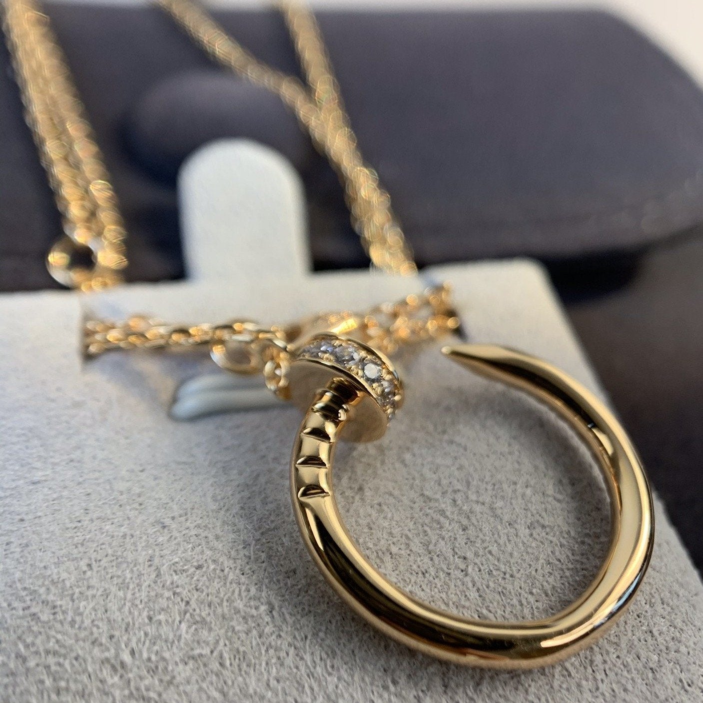 [Marins]JUSTE NECKLACE PINK GOLD DIAMONDS