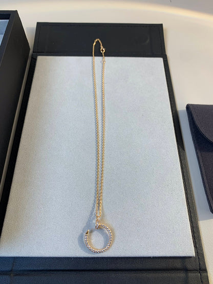 [Marins]JUSTE NECKLACE PINK GOLD DIAMONDS