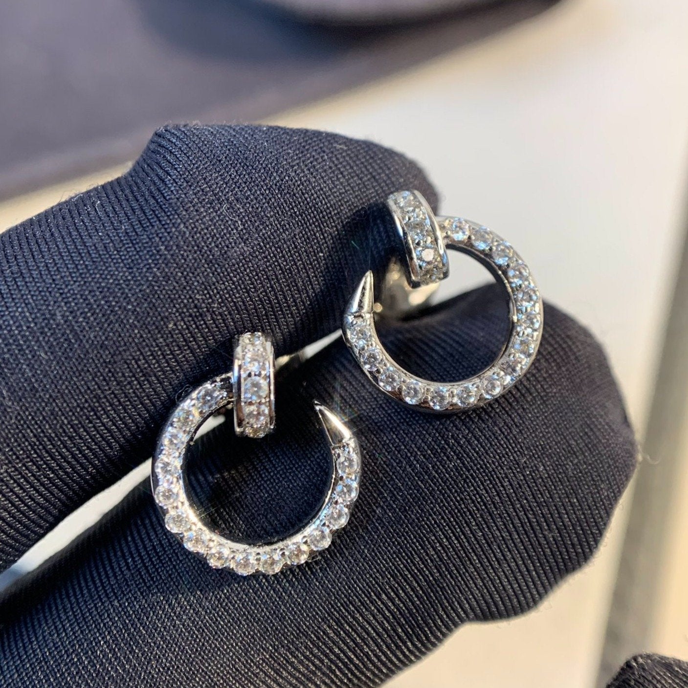 [Marins]JUSTE EARRINGS SILVER DIAMONDS