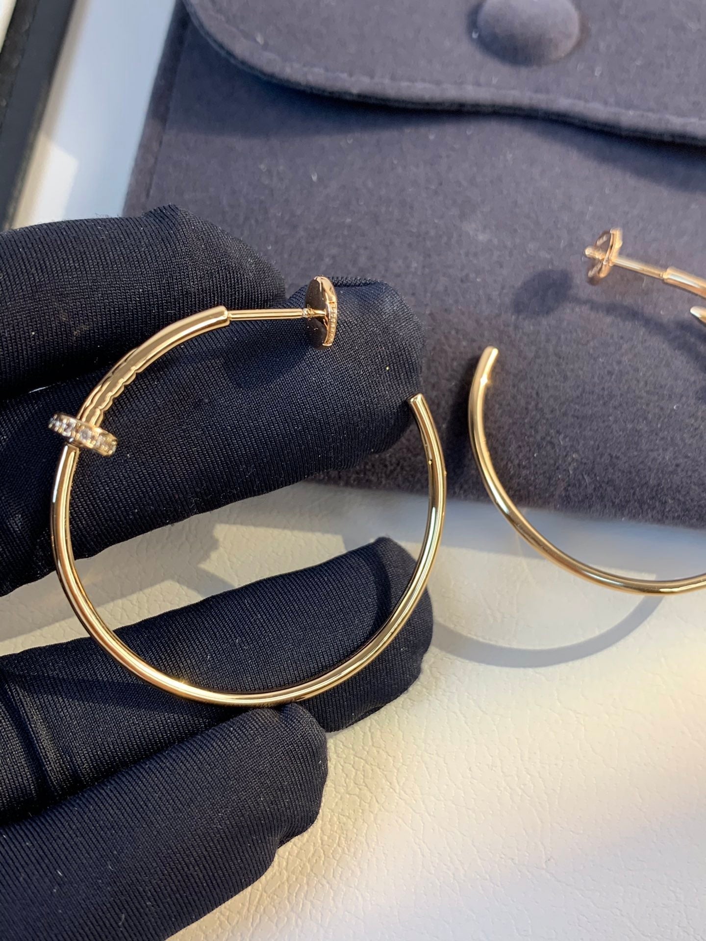 [Marins]JUSTE EARRINGS GOLD DIAMONDS 1.8MM