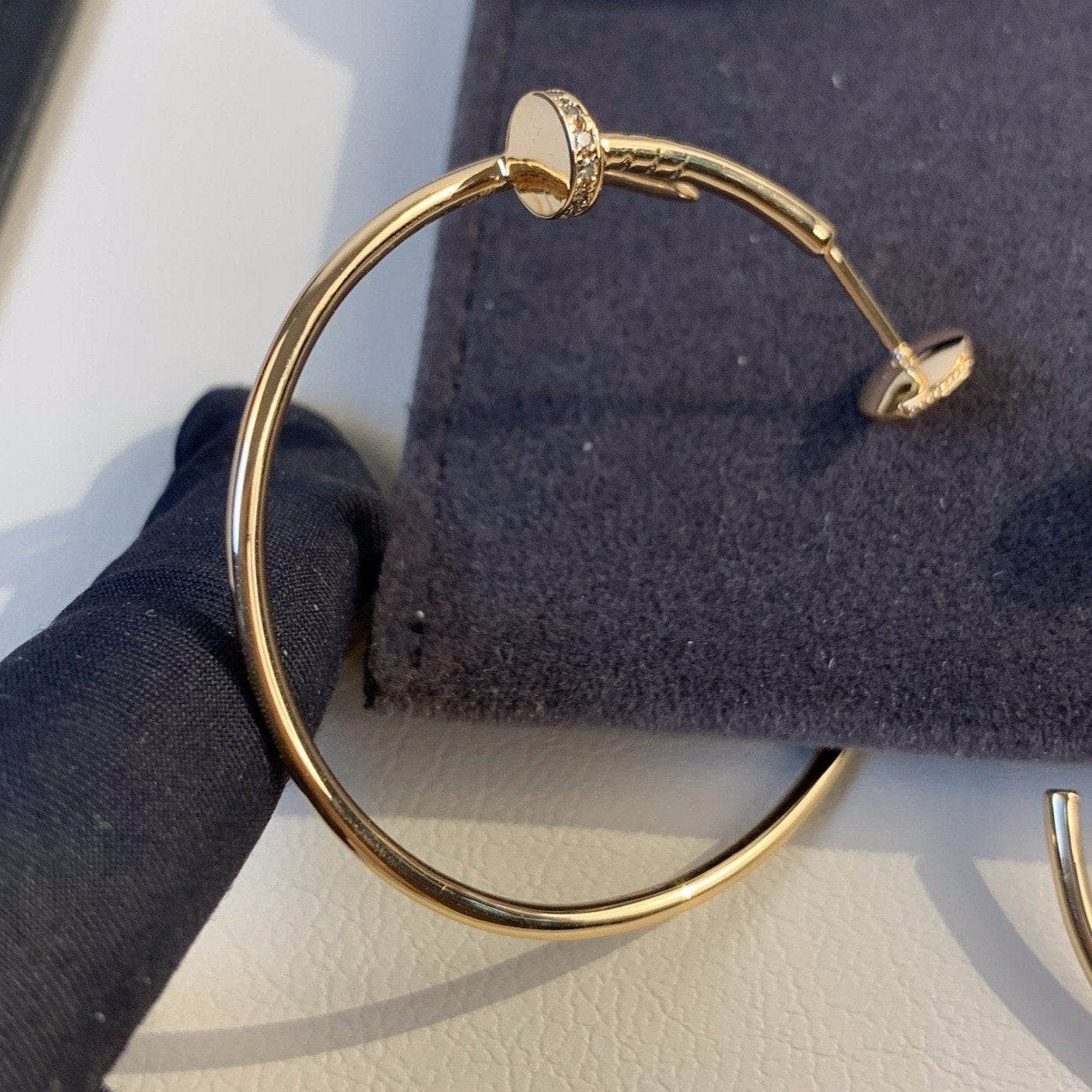 [Marins]JUSTE EARRINGS GOLD DIAMONDS 1.8MM