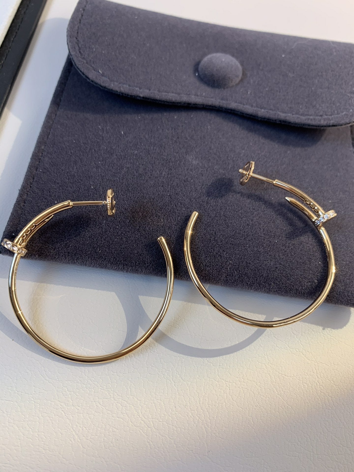 [Marins]JUSTE EARRINGS GOLD DIAMONDS 1.8MM