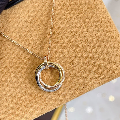 [Marins]TRINITY NECKLACE SILVER GOLD PINK GOLD DIAMONDS