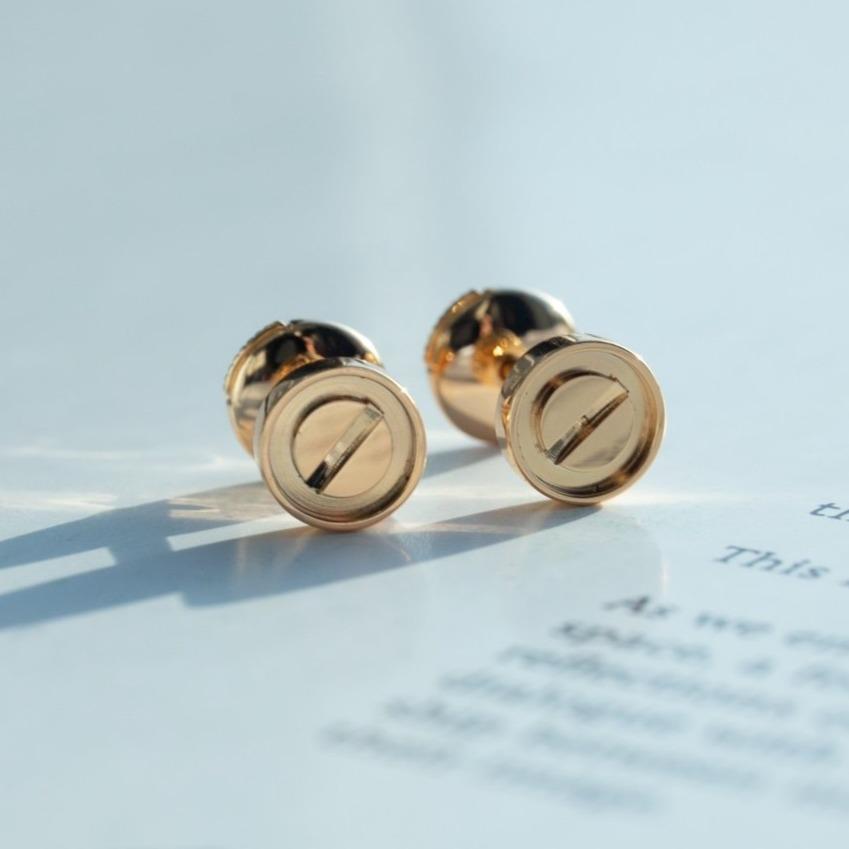 [Marins]LOVE EARRINGS PINK GOLD 10MM